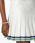 White Hotel Emblem Pleated Mini Silk Skirt