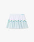 White Floral Stripe Sporty Tennis Mini Skirt