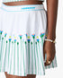 White Floral Stripe Sporty Tennis Mini Skirt