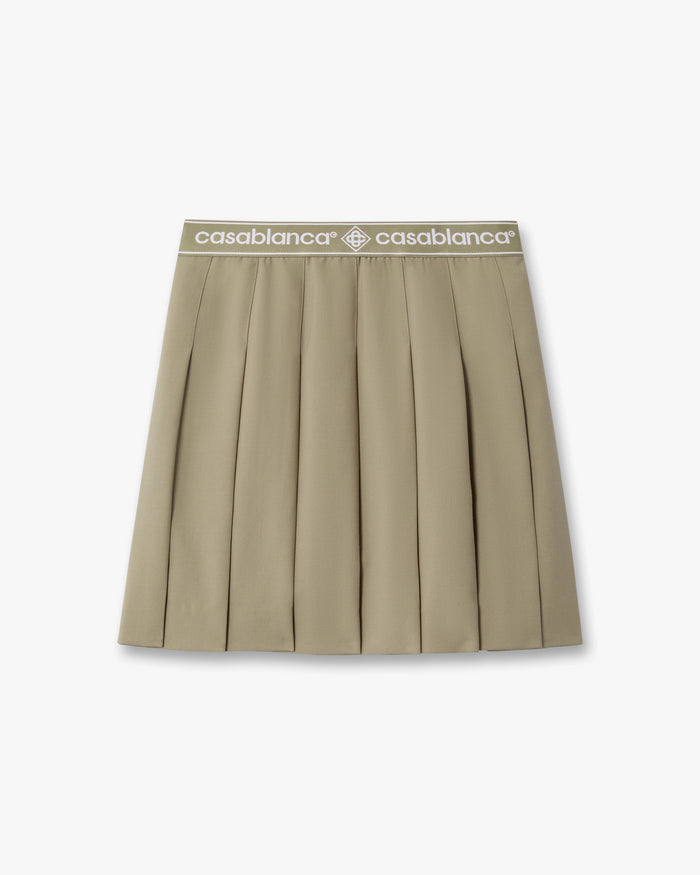 Light Brown Pleated Mini Skirt