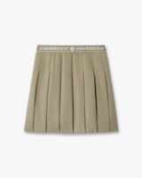Light Brown Pleated Mini Skirt