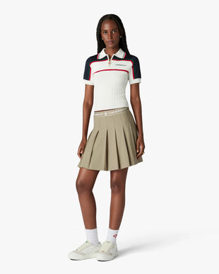 Light Brown Pleated Mini Skirt
