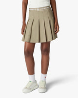 Light Brown Pleated Mini Skirt