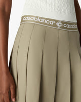 Light Brown Pleated Mini Skirt
