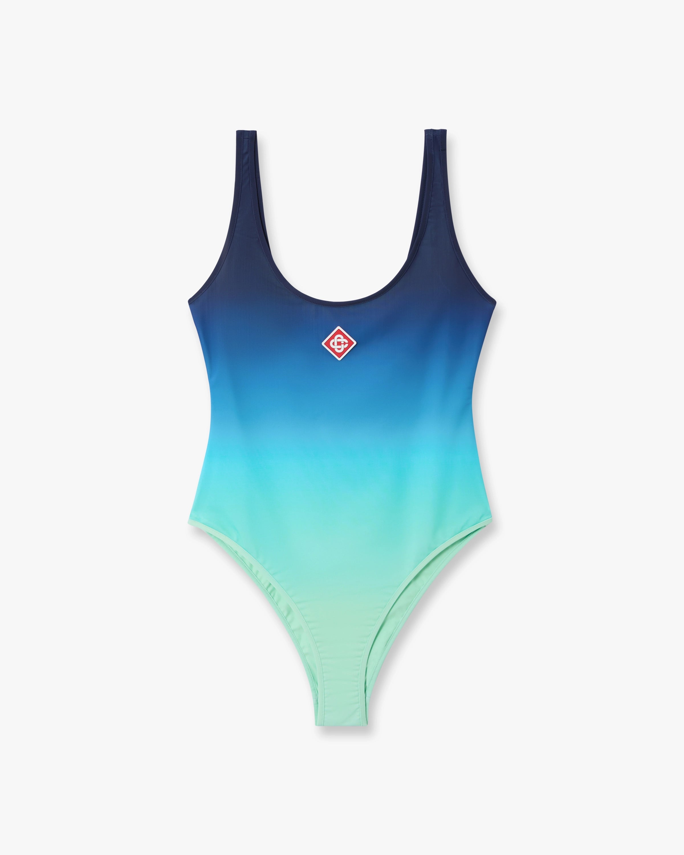 Blue & Green Gradient Printed Swimsuit