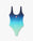 Blue & Green Gradient Printed Swimsuit