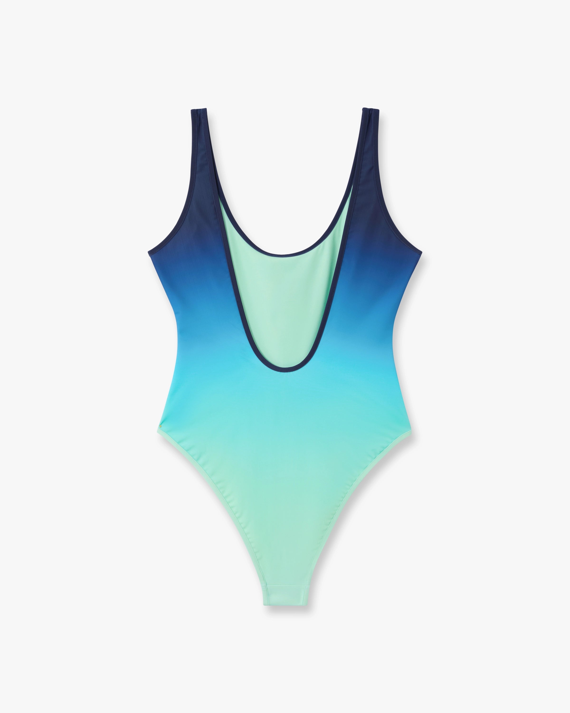 Blue & Green Gradient Printed Swimsuit
