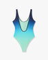 Blue & Green Gradient Printed Swimsuit
