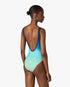 Blue & Green Gradient Printed Swimsuit