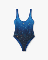 Blue Astrology Printed Swimsuit
