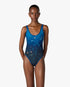 Blue Astrology Printed Swimsuit