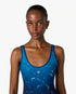 Blue Astrology Printed Swimsuit