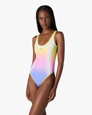 Multicolour Gradient Printed Swimsuit