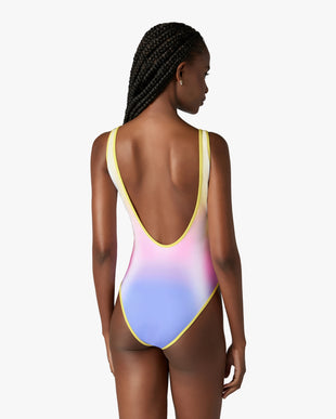 Multicolour Gradient Printed Swimsuit