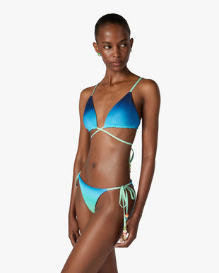 Blue & Green Gradient String Beaded Bikini Bottom