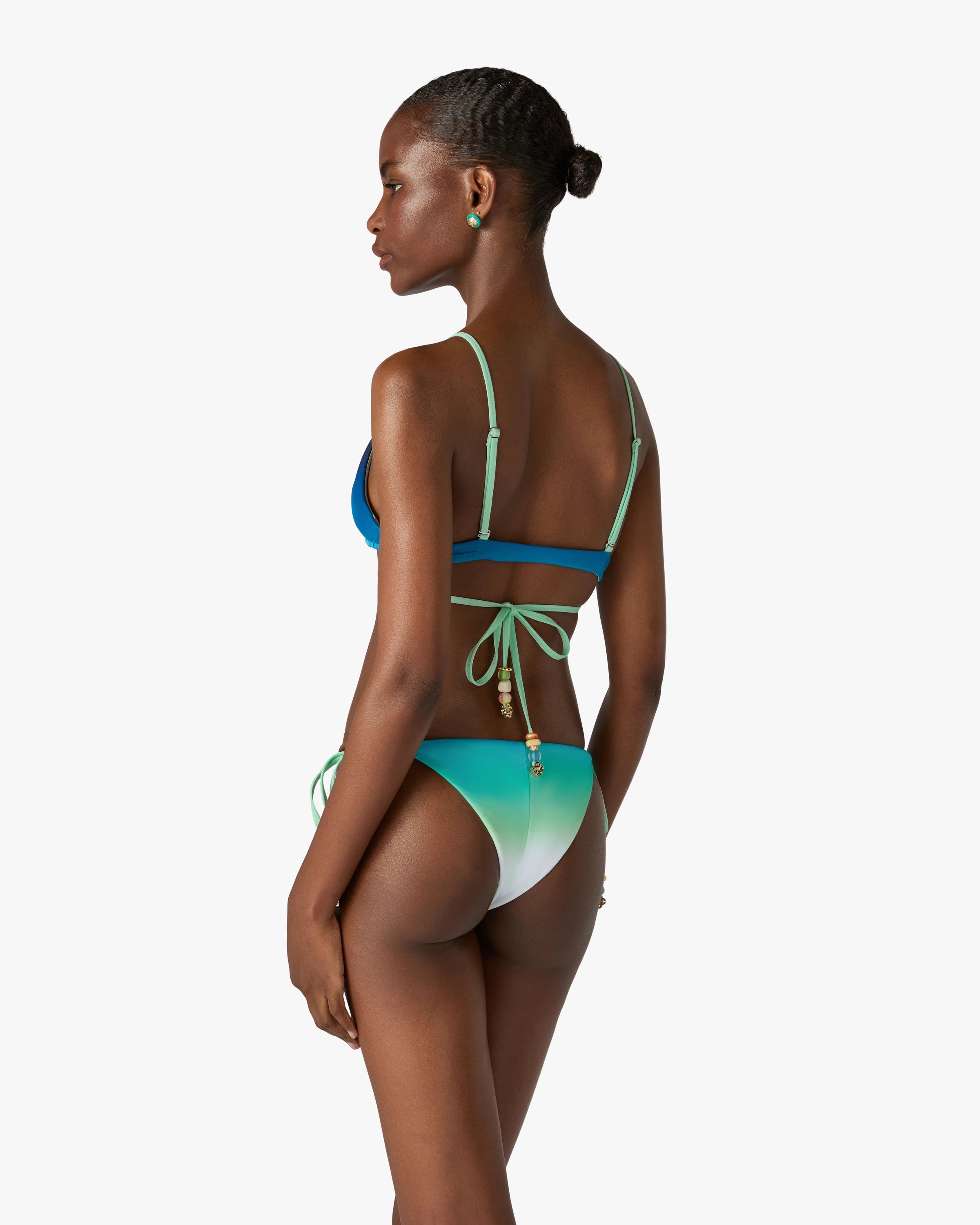 Blue & Green Gradient String Beaded Bikini Bottom