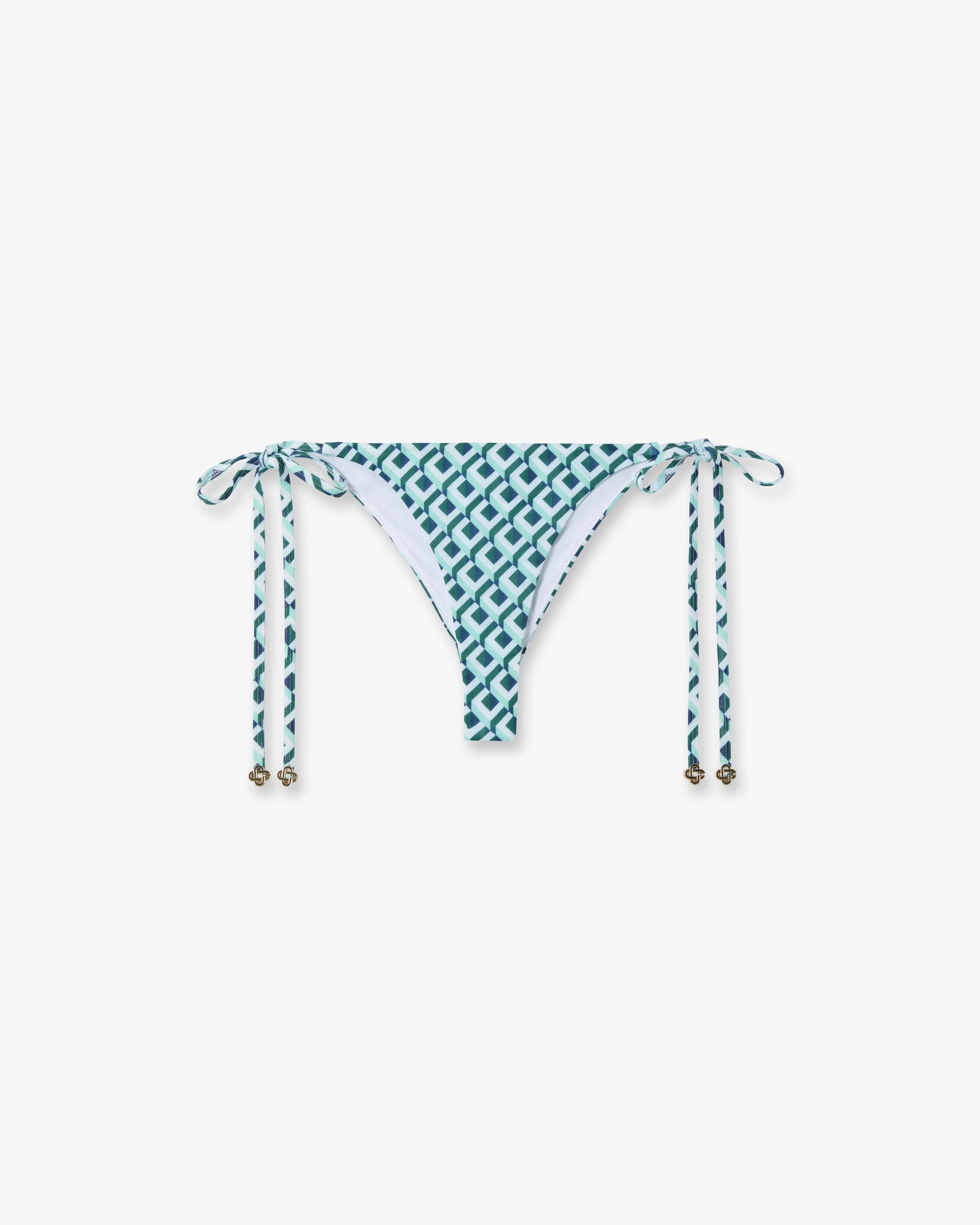 Green Cubist CC Monogram String Beaded Bikini Bottom