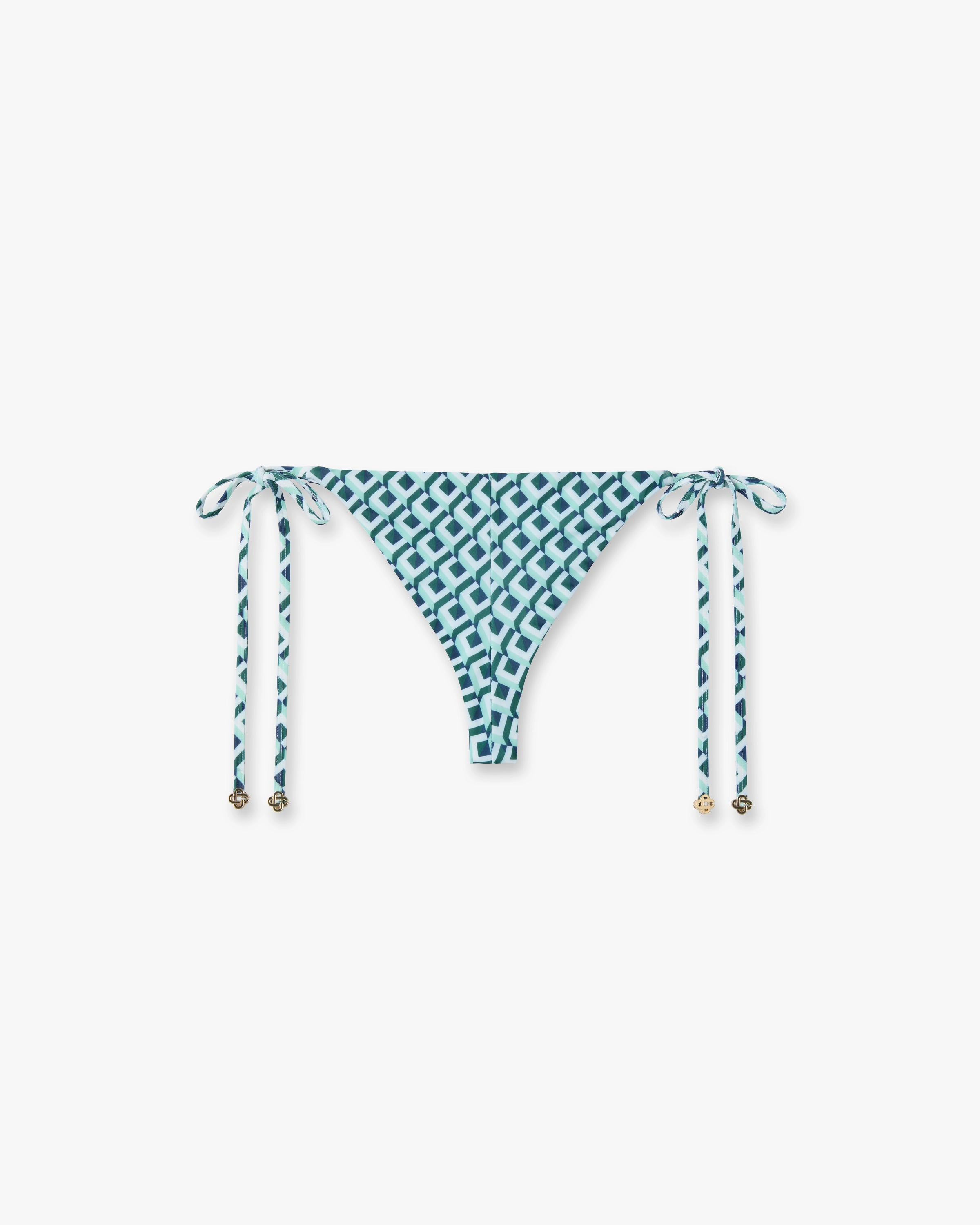 Green Cubist CC Monogram String Beaded Bikini Bottom