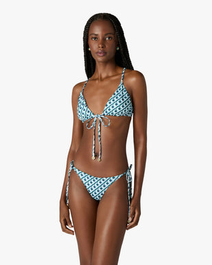 Green Cubist CC Monogram String Beaded Bikini Bottom