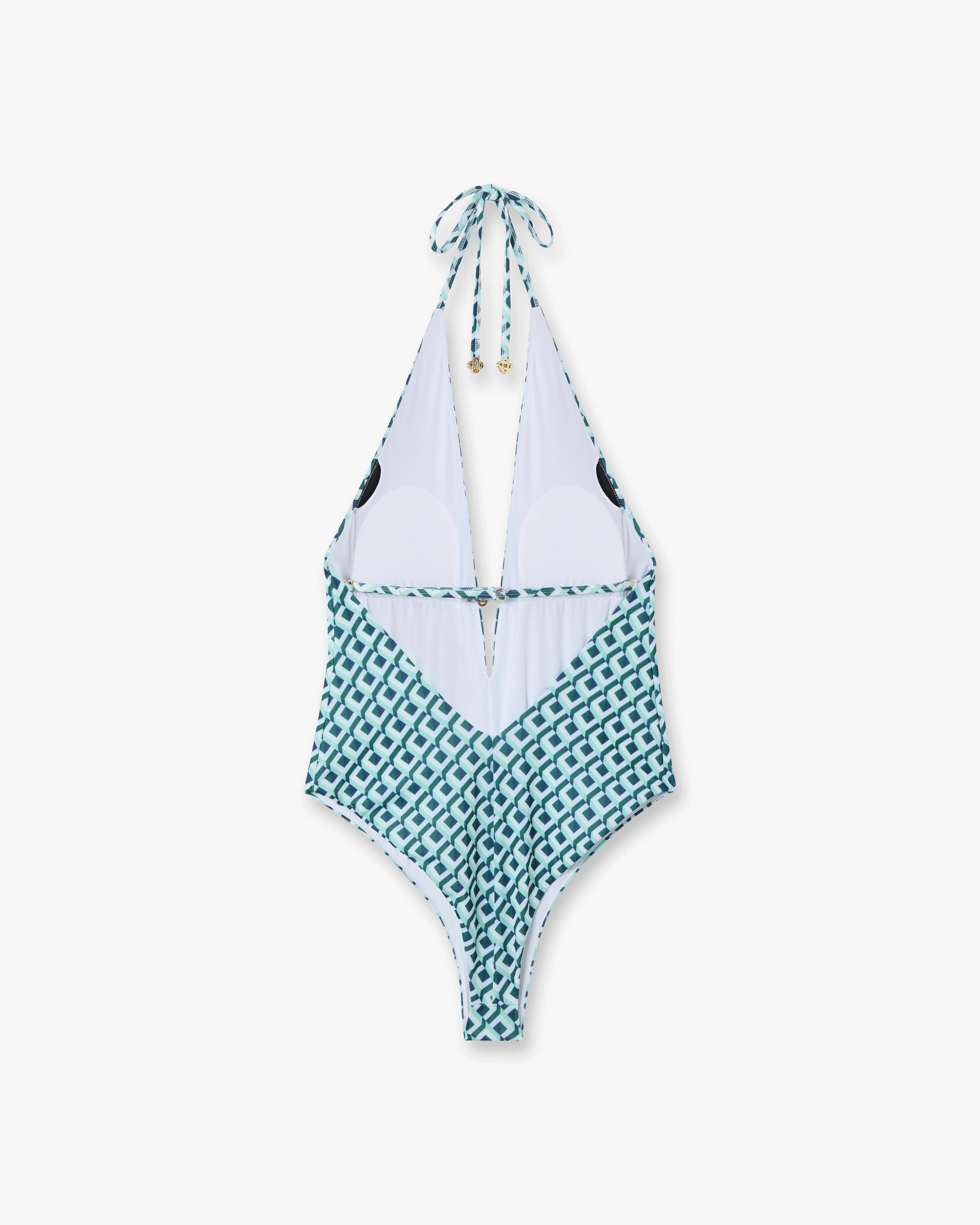 Green Cubist CC Monogram Plunge Swimsuit