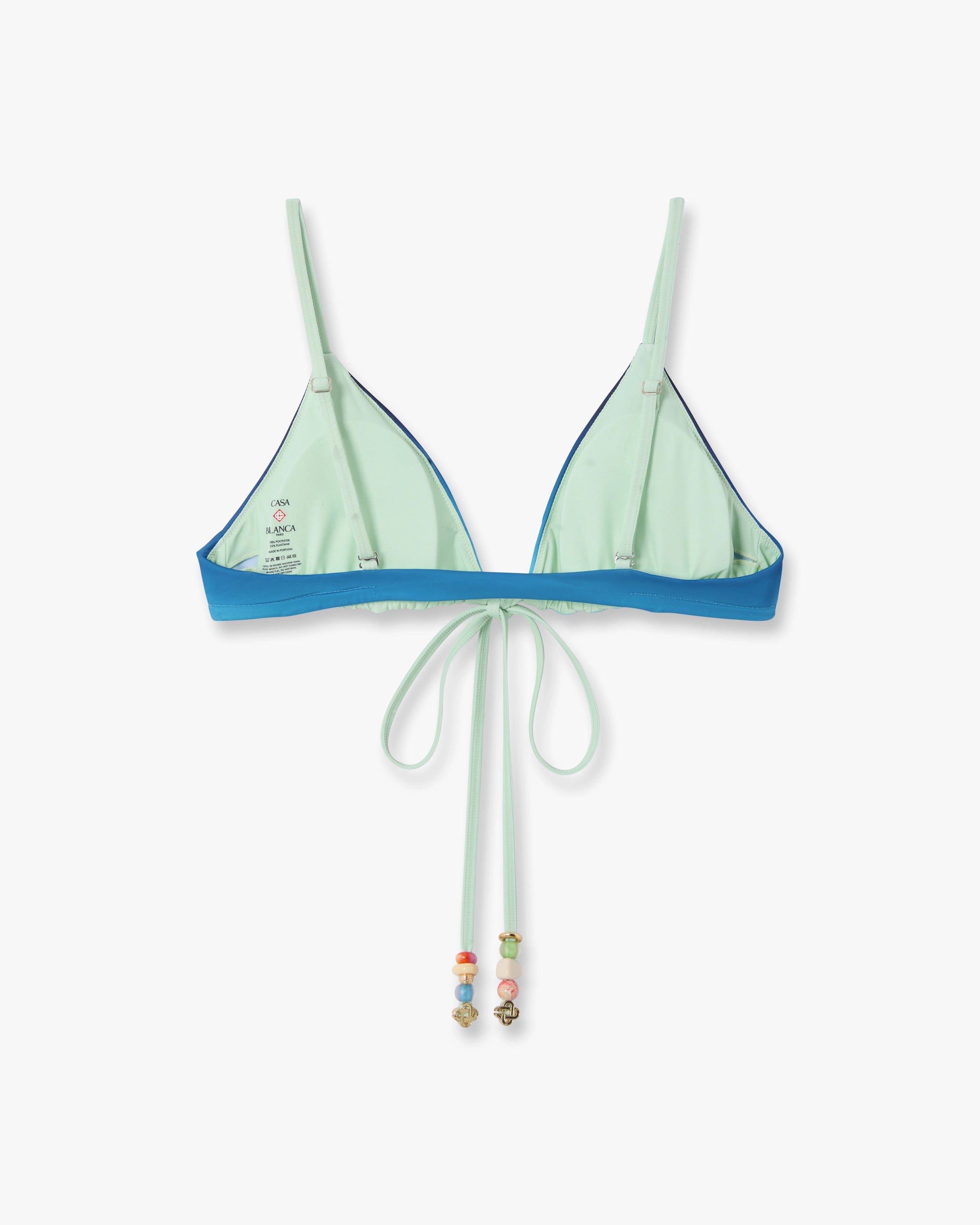 Blue & Green Gradient String Beaded Bikini Top