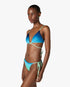 Blue & Green Gradient String Beaded Bikini Top