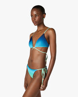 Blue & Green Gradient String Beaded Bikini Top