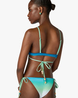 Blue & Green Gradient String Beaded Bikini Top