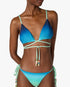 Blue & Green Gradient String Beaded Bikini Top