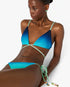 Blue & Green Gradient String Beaded Bikini Top