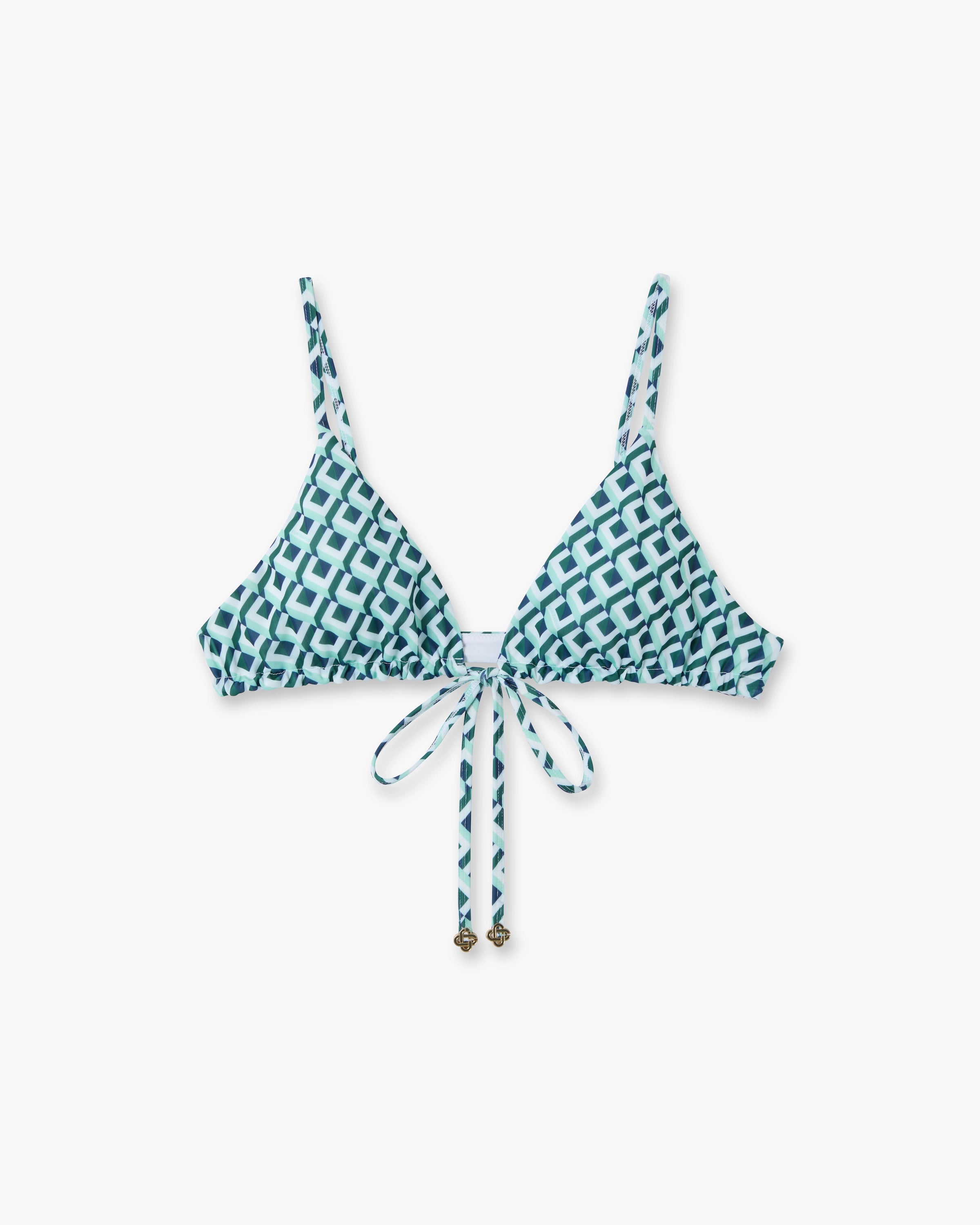 Green Cubist CC Monogram String Bikini Top
