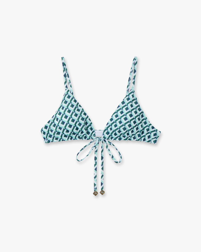 Green Cubist CC Monogram String Bikini Top