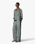 Green & Navy Check Monogram Silk Trousers
