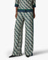 Green & Navy Check Monogram Silk Trousers