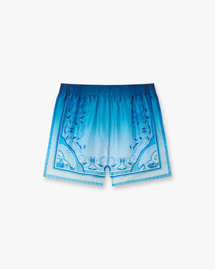 Blue Gradient Egyptian Rug Silk Shorts