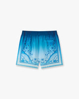 Blue Gradient Egyptian Rug Silk Shorts