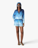 Blue Gradient Egyptian Rug Silk Shorts