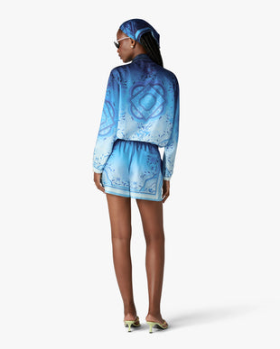 Blue Gradient Egyptian Rug Silk Shorts