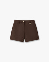 Dark Brown Cotton Monogram Shorts