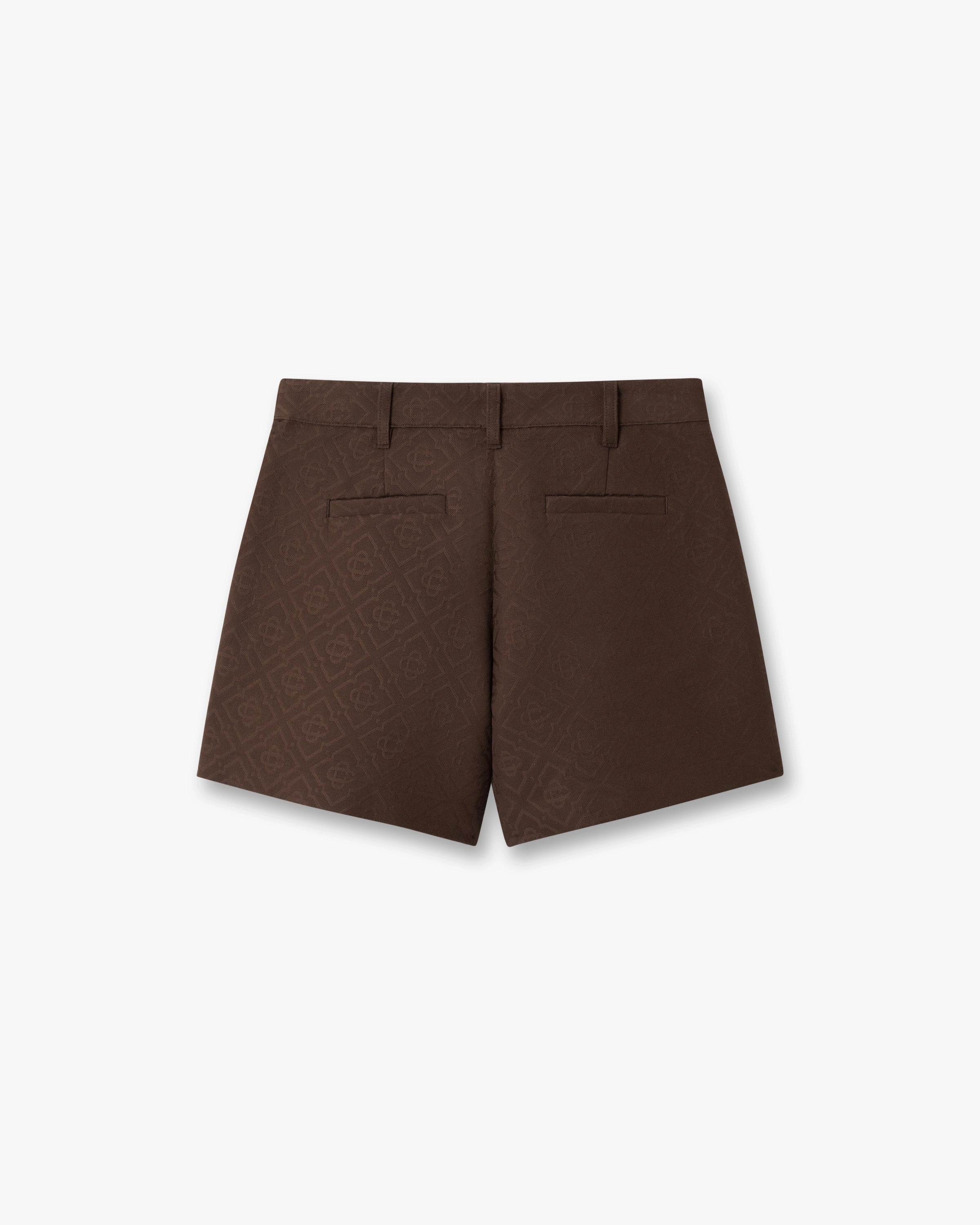 Dark Brown Cotton Monogram Shorts