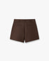Dark Brown Cotton Monogram Shorts