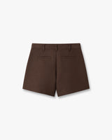 Dark Brown Cotton Monogram Shorts