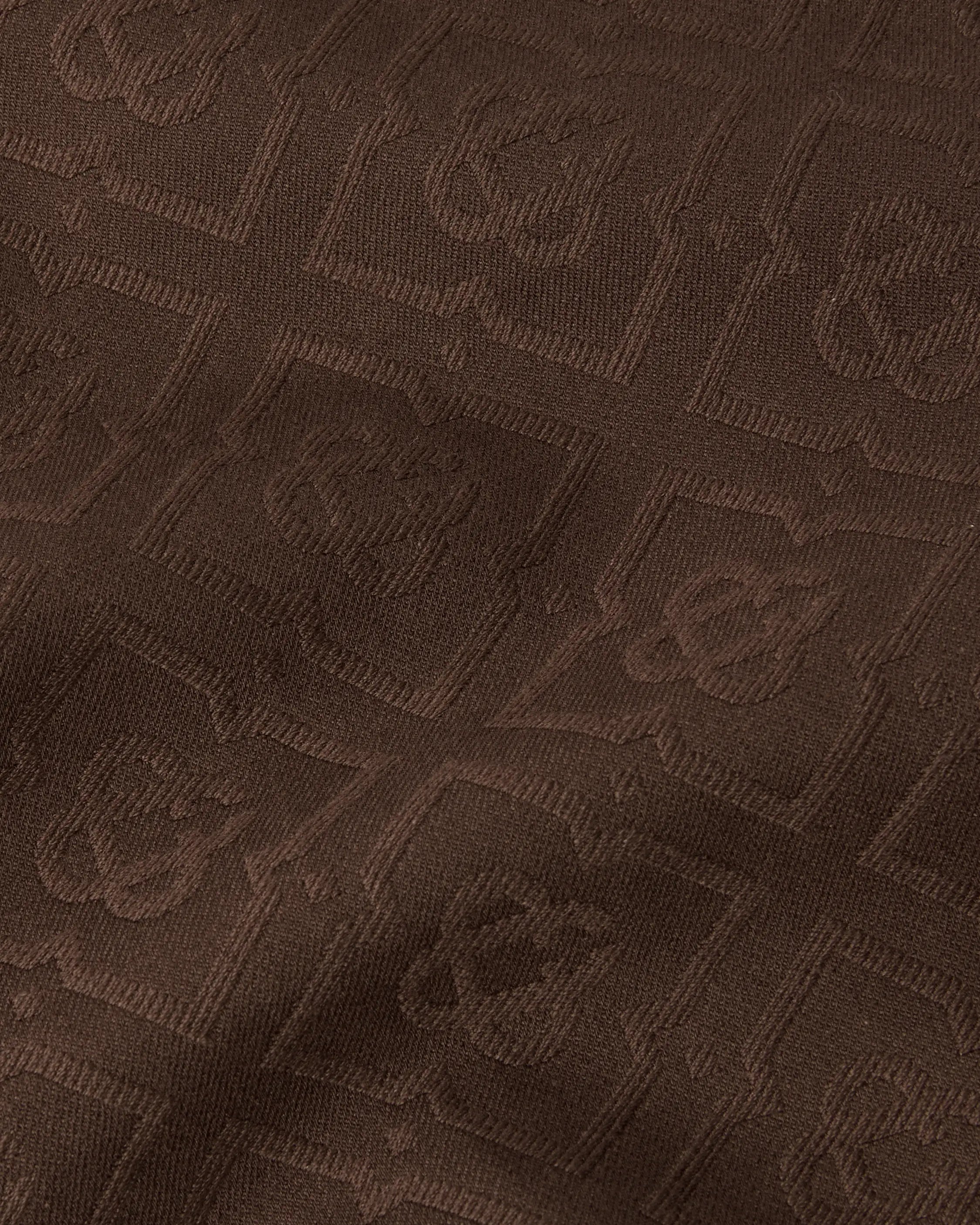 Dark Brown Cotton Monogram Shorts