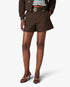 Dark Brown Cotton Monogram Shorts