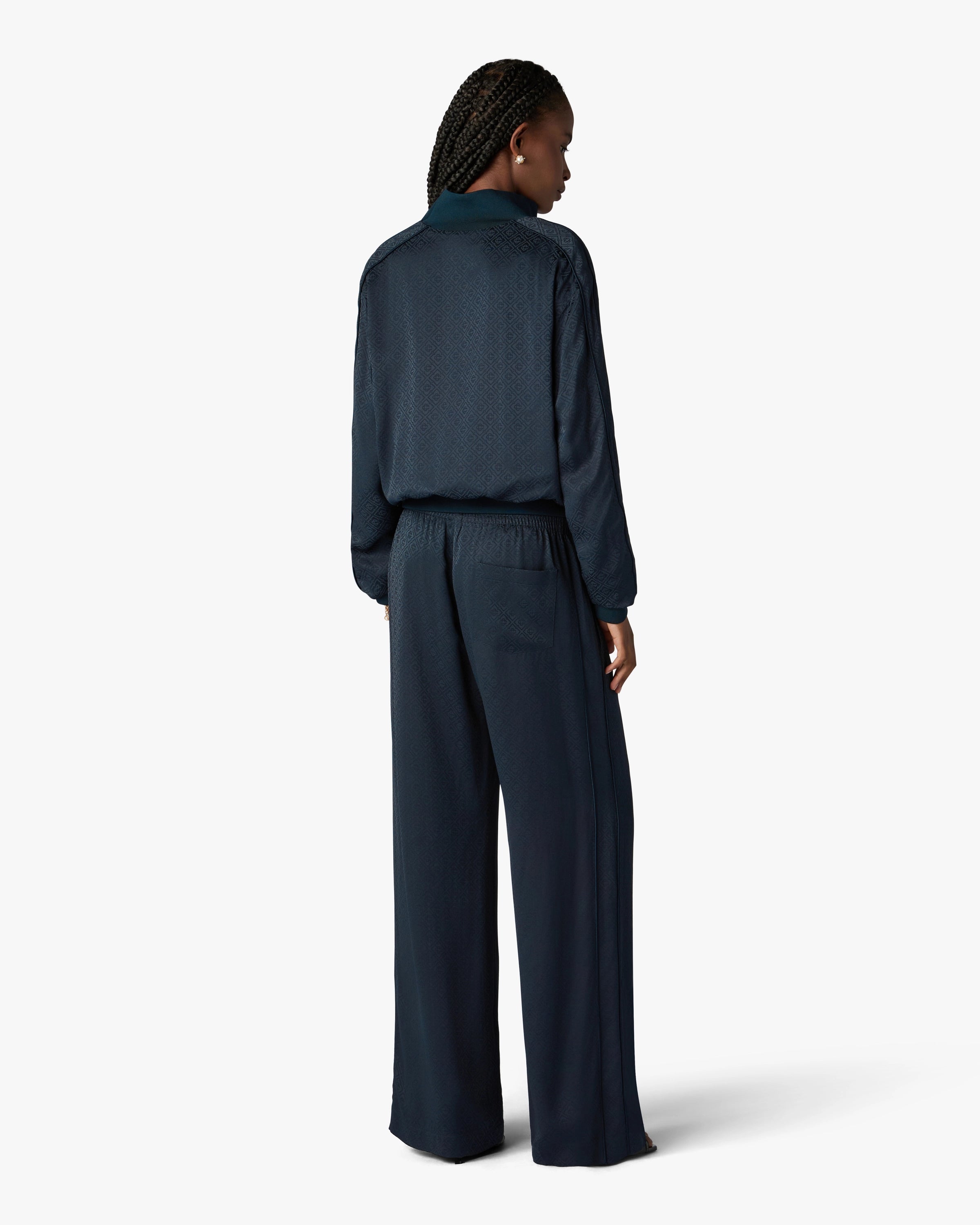 Navy Monogram Trousers