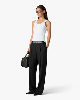 Black Wool Tailored Trousers