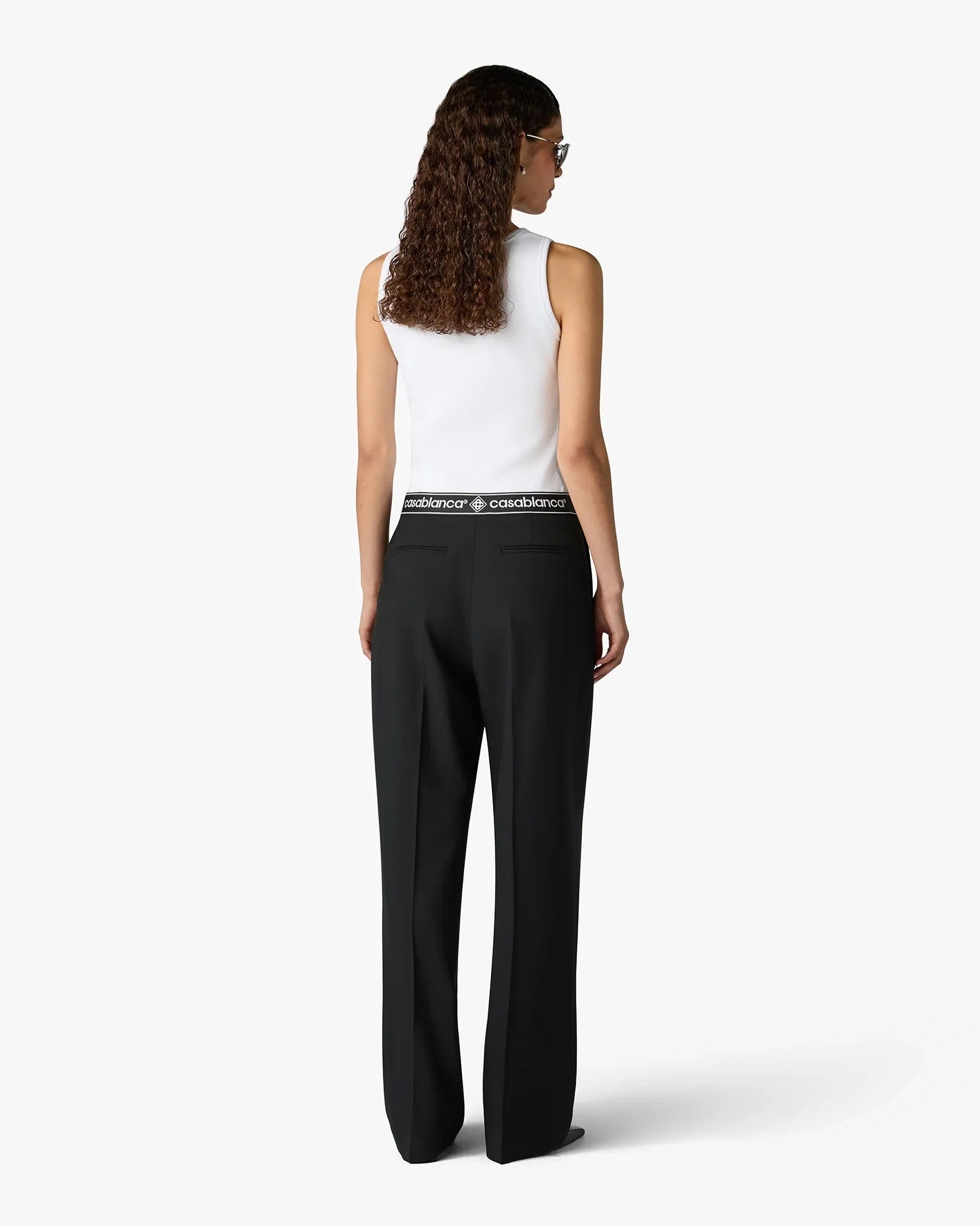 Black Wool Tailored Trousers