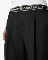Black Wool Tailored Trousers