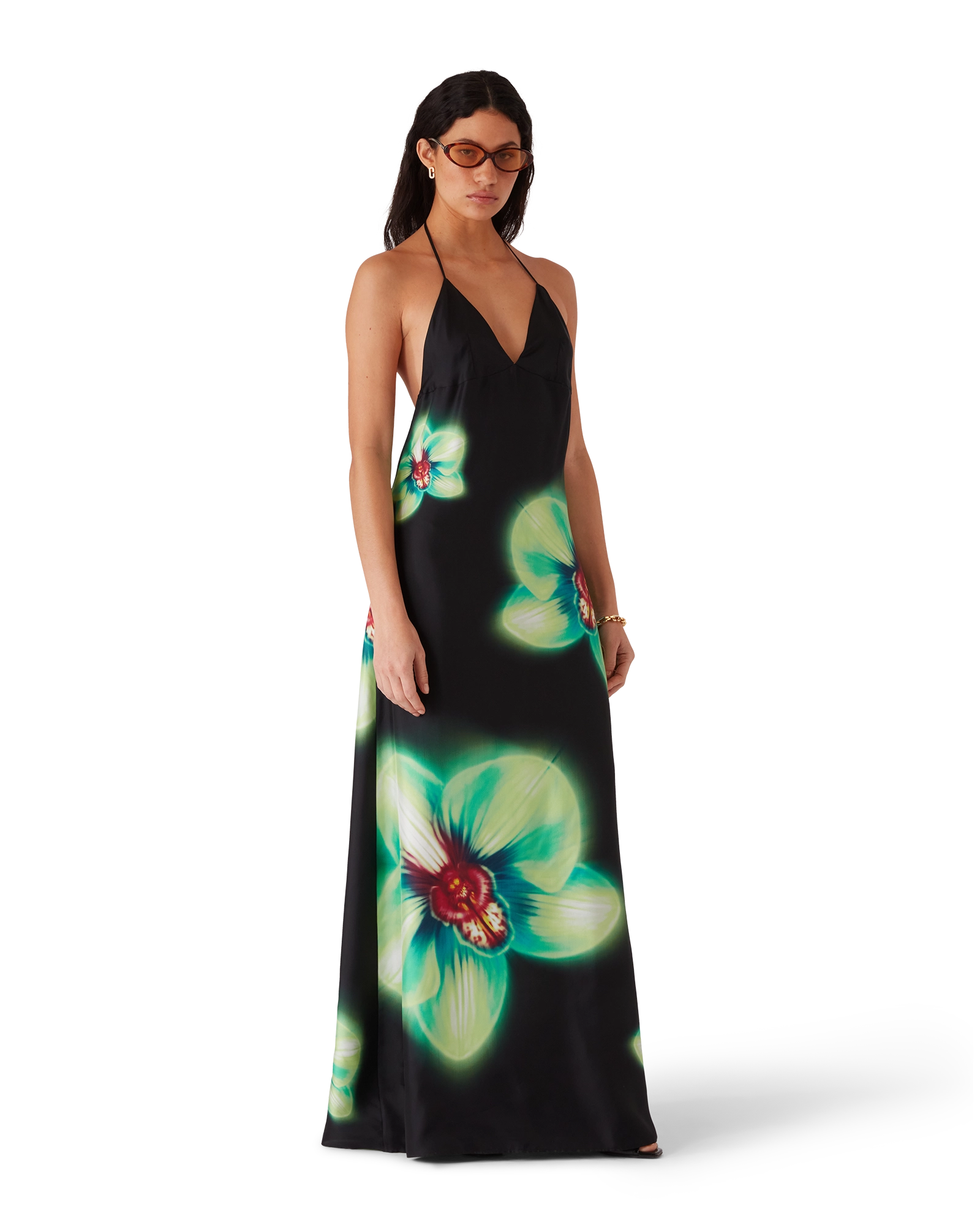 Orchid Glitch Silk Dress