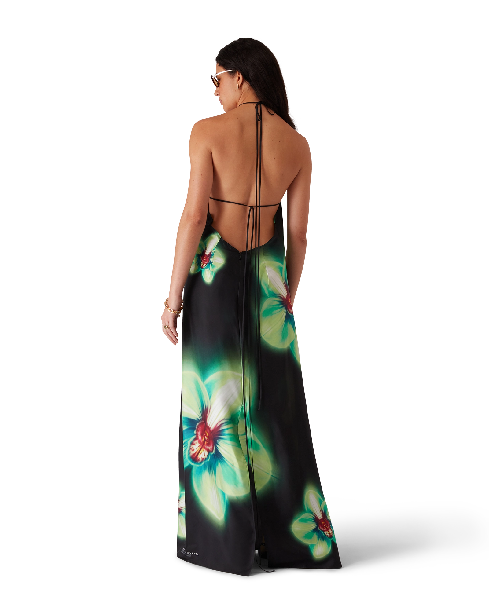 Orchid Glitch Silk Dress